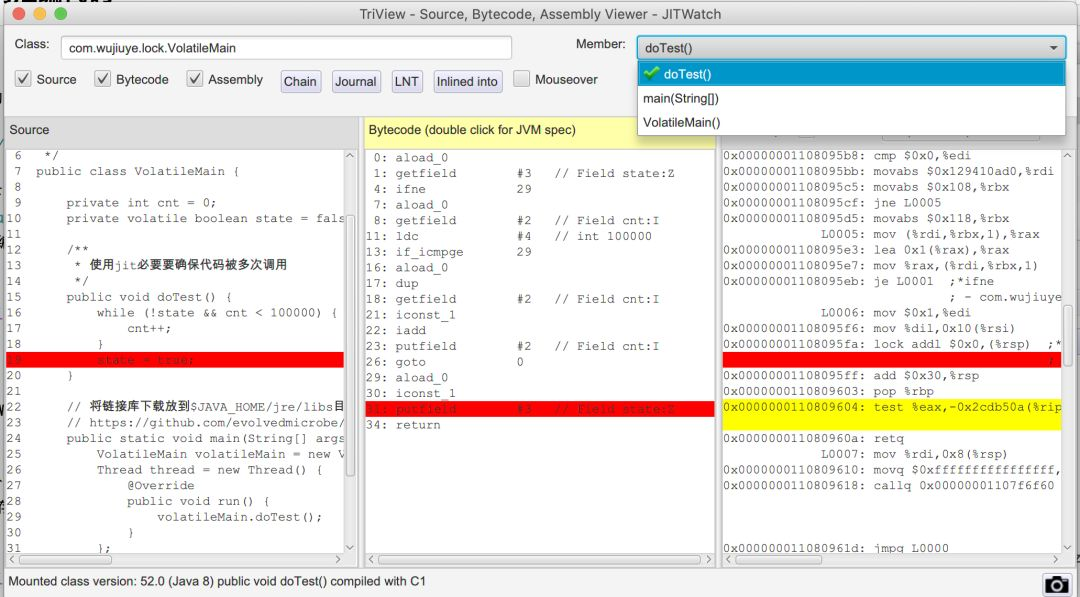 jitwatch java代码-字节码-汇编代码的映射