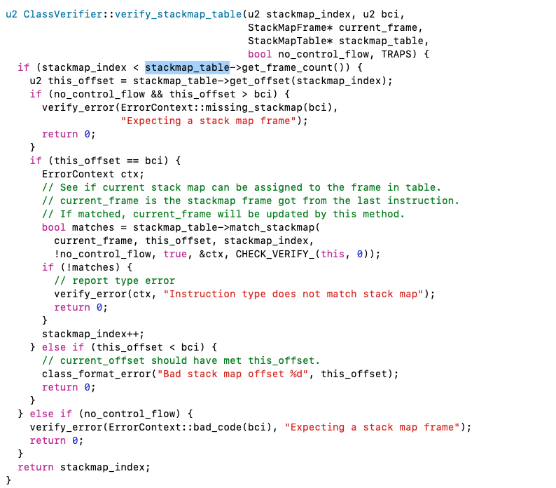 Expecting a stackmap frame