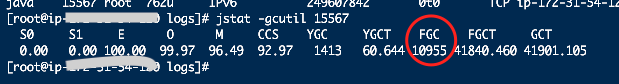 jstat命令查看gc情况